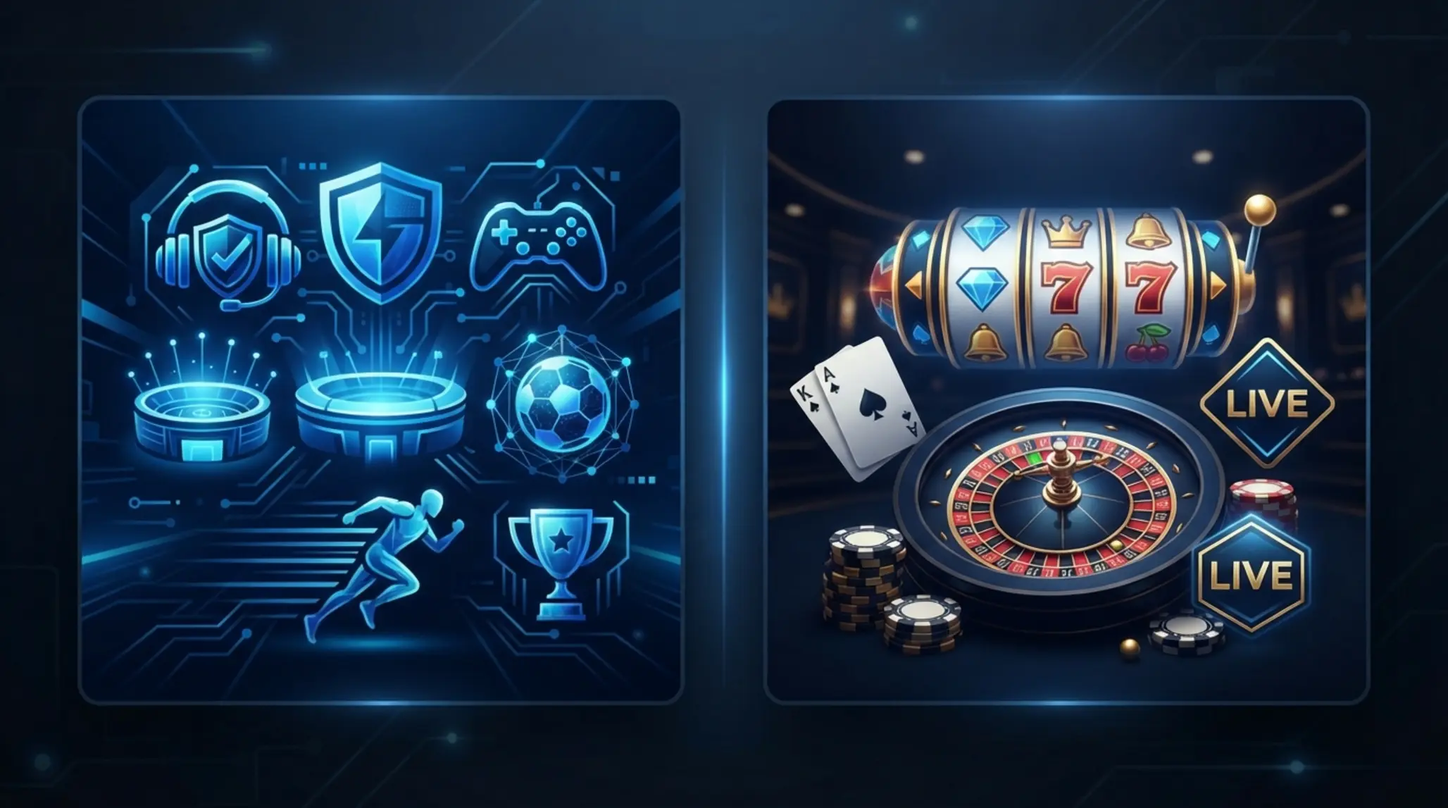 Összehasonlító banner a GG Bet és a 20Bet jellegének bemutatására