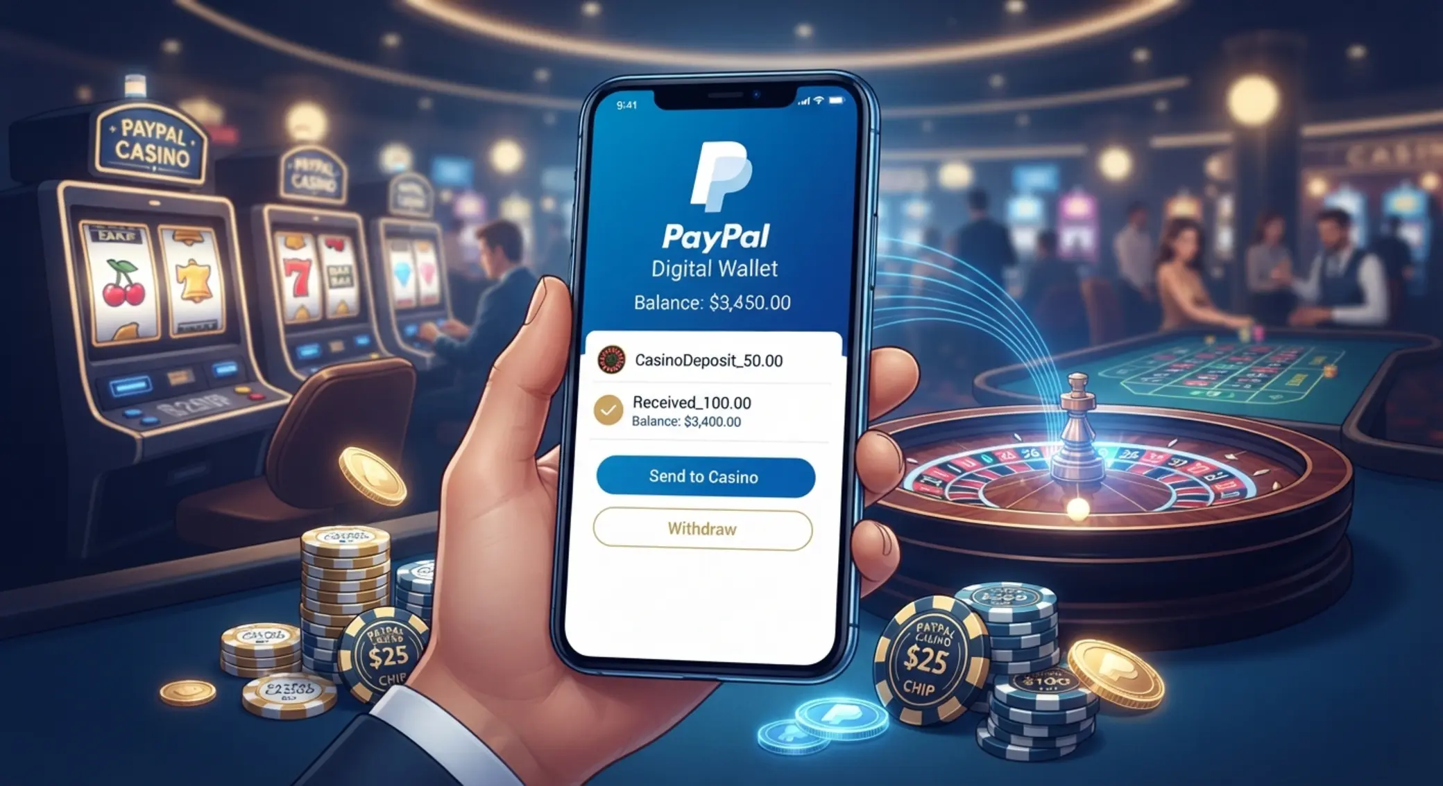 PayPal digitális pénztárca online kaszinó elemekkel