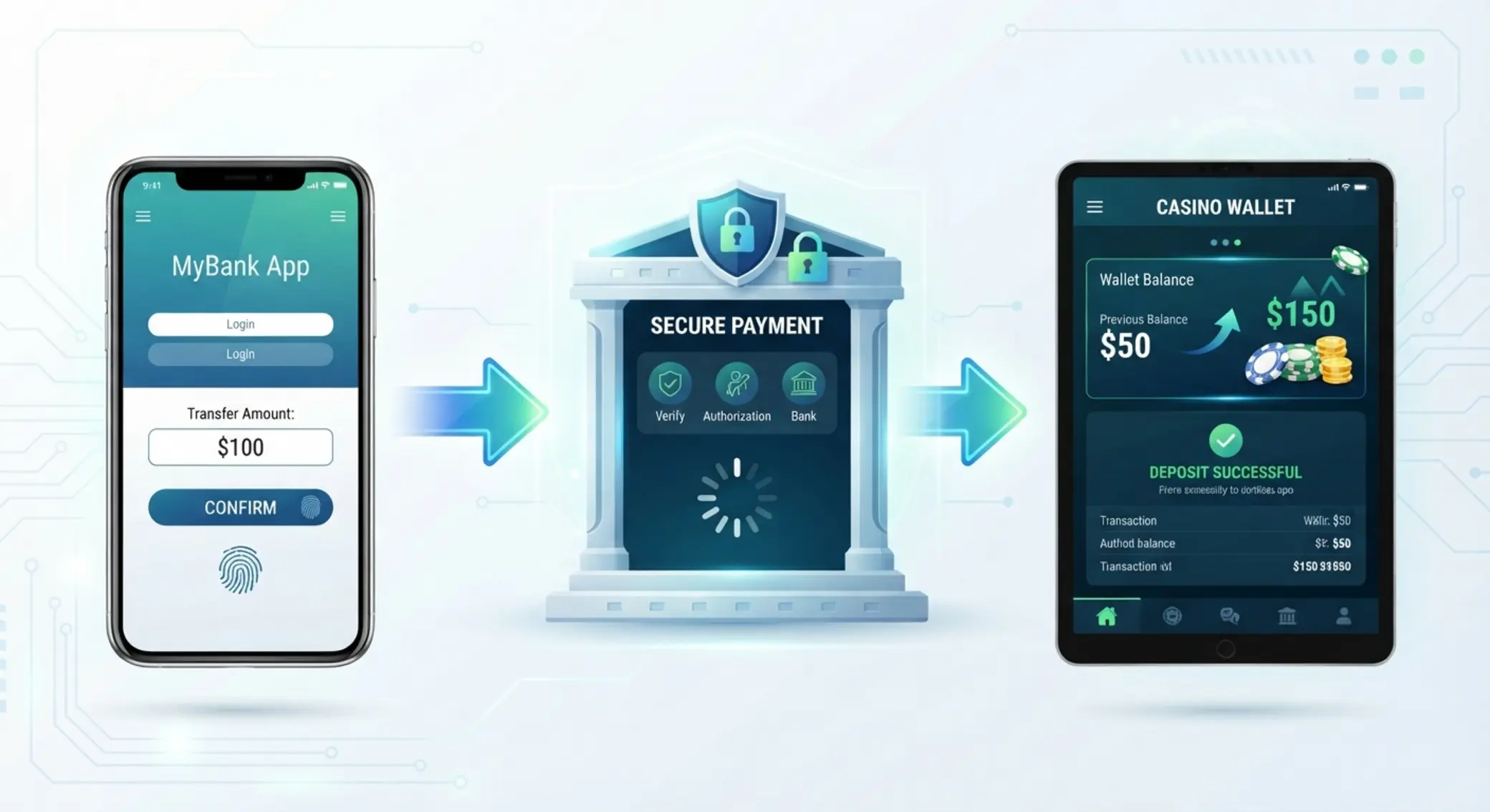 Revolut befizetési folyamat sematikus ábrája online kaszinóhoz