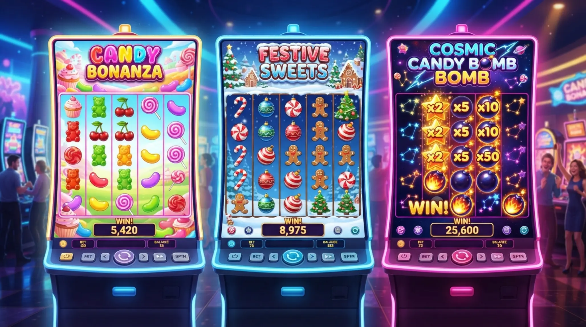 Sweet Bonanza stílusú változatok egymás mellett